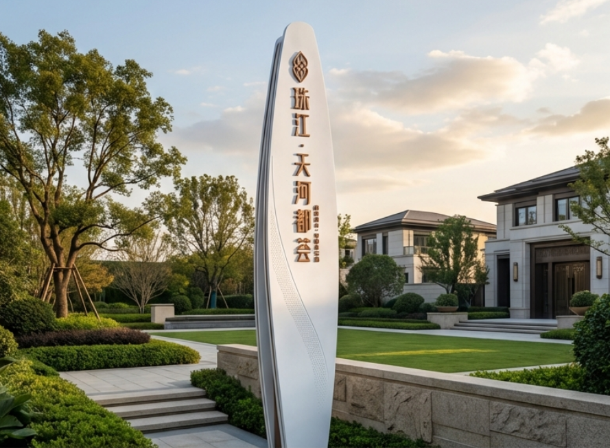 广州天河区都荟小区门口精神堡垒深化设计制作安装工程