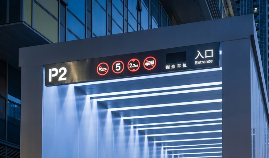 深圳南山区商业综合体智能停车场指示标识制作安装工程